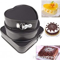 Tosnail 3 Piece Nonstick Springform Pan Set | One Square   One Round & One Heart-Shaped Cheesecake Pans | Top Rack Dishwasher Safe - B01CCQAAX6